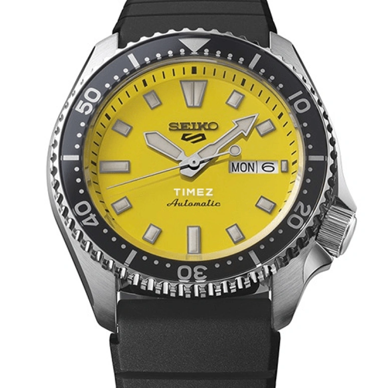 Seiko,5 Sports 42.50mm,42.50mm,Stainless Steel,Yellow,Automatic,Date,Day,Anti-magnetic,SBSA307
