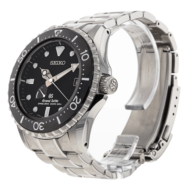 冠蓝狮,Grand Seiko 44.20毫米,44.20毫米,不锈钢,黑色,自动上弦,Spring Drive,日历,动力储存指示,防磁,SBGA029J