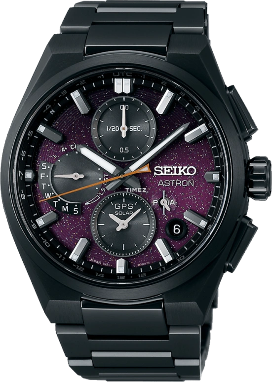 Seiko,Astron 42mm,42mm,Titanium,Purple,Black,Quartz,Chronograph,Perpetual Calendar,Date,Day,In-house Caliber,Round,SSH171J1