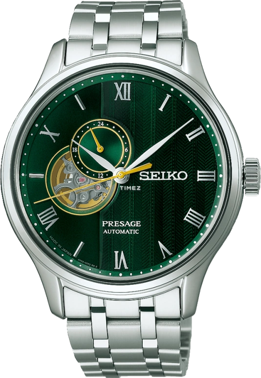 Seiko,Presage 41.80mm,41.80mm,Stainless Steel,Green,Automatic,Anti-magnetic,41hours,SARY237