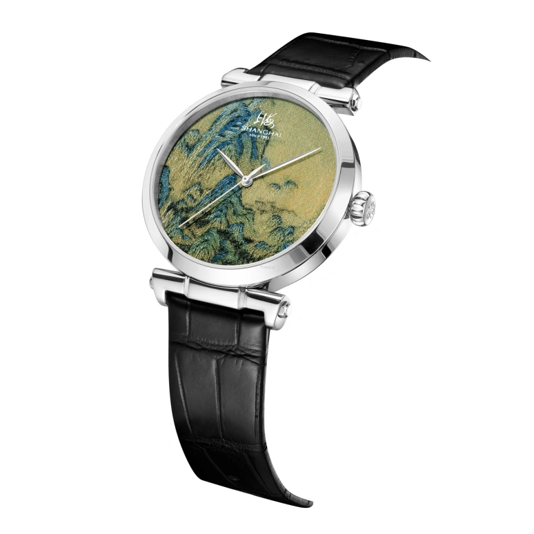 Shanghai,Artistic 41mm,41mm,Stainless Steel,Green,Cyan,Automatic,Sapphire,Crystal Glass,Round,22AT,22AT-Q-SW30-EMBK