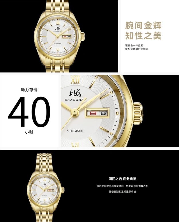 Shanghai,Memoir 29mm,29mm,Stainless Steel,White,Automatic,Date,Day,21RE,21RE-308-6T51-GDGD