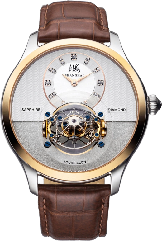 Shanghai,Artistic 45mm,45mm,Stainless Steel,Silver,Grey,Handwound,Tourbillon,Sapphire,SWT,SWT-003R