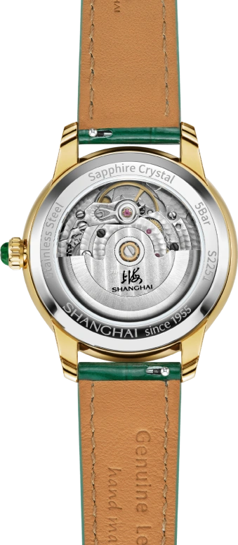 Shanghai,Moderne 36mm,36mm,Stainless Steel,White,Green,Automatic,Day,42hours,S2251,S2251.1816.101.09
