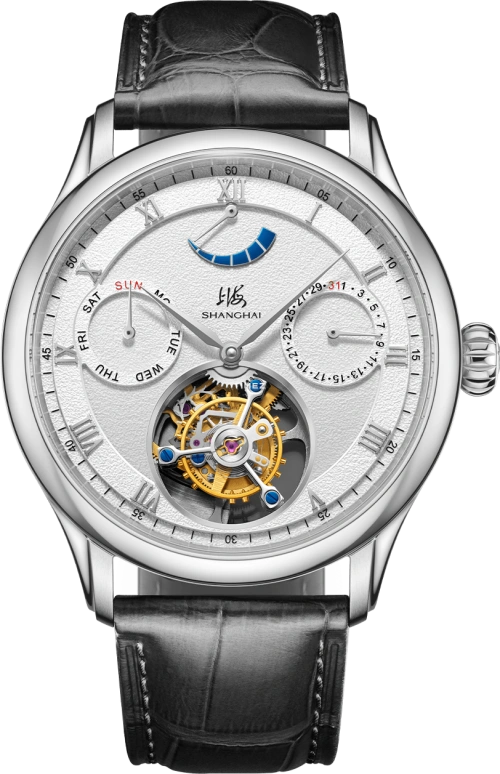 Shanghai,Artistic 43mm,43mm,Stainless Steel,White,Automatic,Date,Day,Power Reserve Indicator,Tourbillon,44hours,In-house Caliber,S2400,S2400.7251.012.08