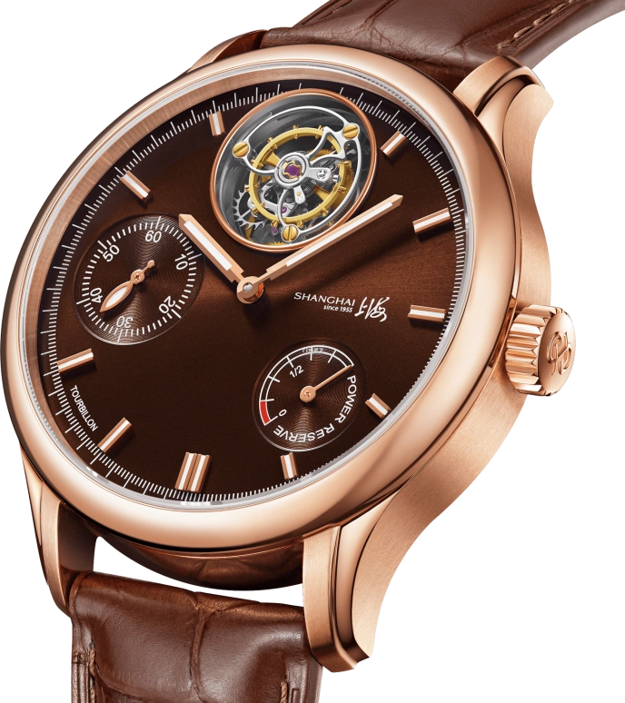 Shanghai,Artistic 44mm,44mm,Stainless Steel,Brown,Automatic,Power Reserve Indicator,Tourbillon,S2400,S2400.6940.032.00
