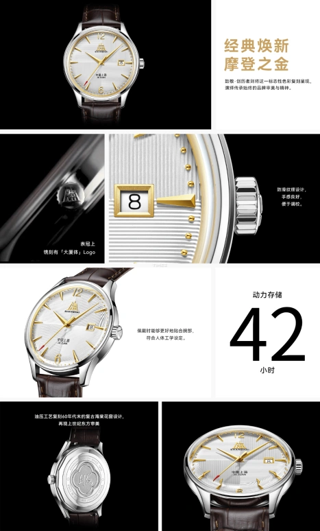 Shanghai,Originate 39mm,39mm,Stainless Steel,White,Automatic,Day,42hours,S5000,S5000.1801.011.01