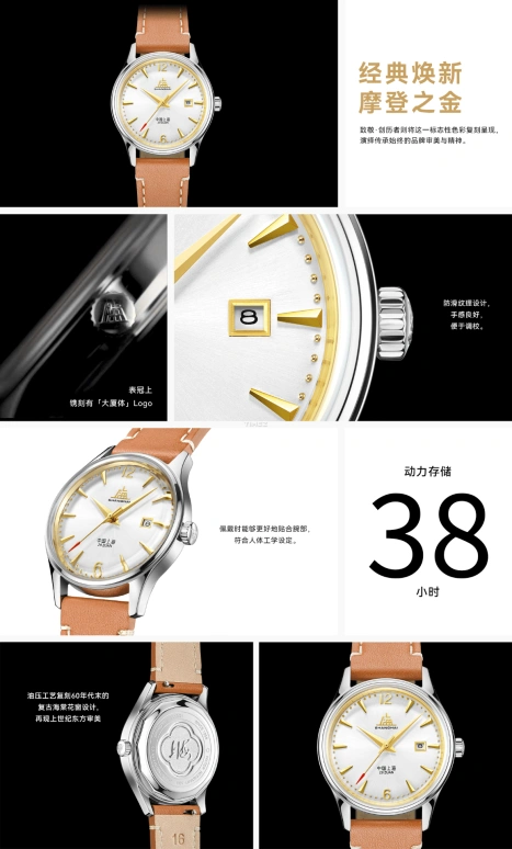 Shanghai,Originate 31mm,31mm,Stainless Steel,White,Automatic,Day,38hours,S5000,S5000.1800.011.19