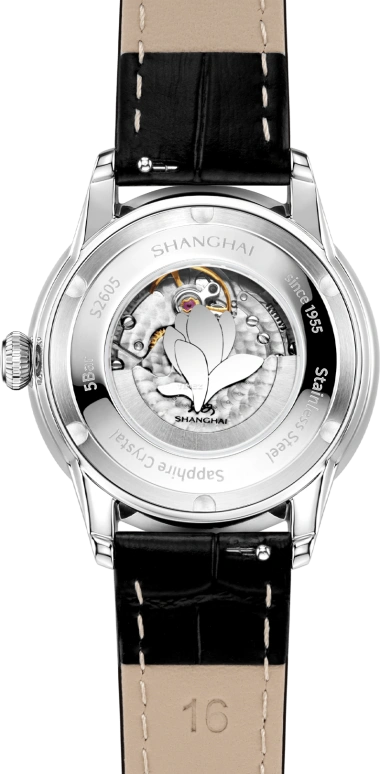 Shanghai,Moderne 33mm,33mm,Stainless Steel,White,Automatic,Day,38hours,S2605,S2605.1811.101.09
