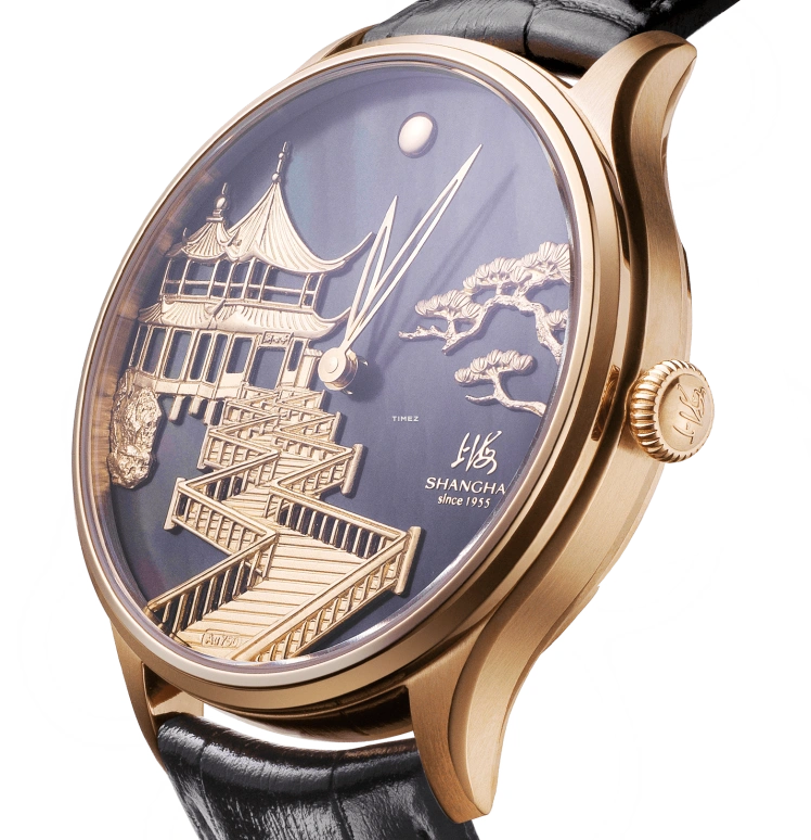 Shanghai,Artistic 40mm,40mm,Stainless Steel,Stainless Steel,Black,Gold,Automatic,Sapphire,Yellow Gold,21AT,21AT-Y-SW30-BKGD