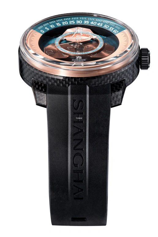 Shanghai,THE BUND 43.60mm,43.60mm,Carbon,Transparent,Blue,Automatic,40hours,In-house Caliber,22FB,22FB-F-F01-BLBK