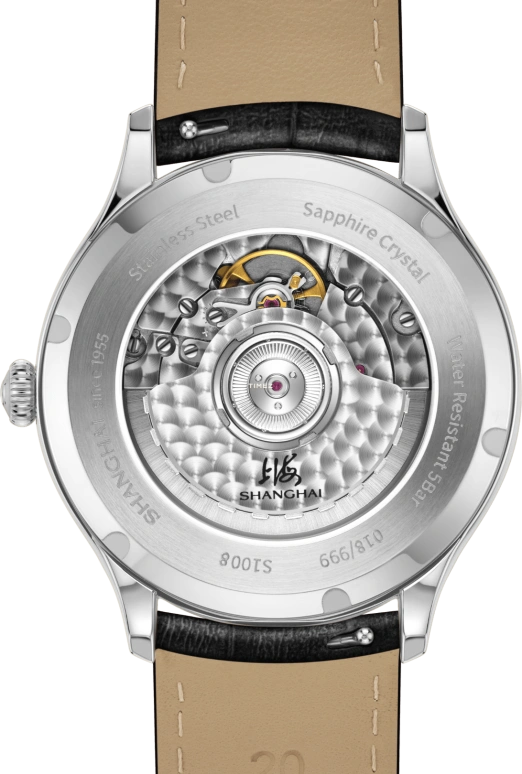Shanghai,Artistic 40mm,40mm,Stainless Steel,Black,Silver,Automatic,42hours,In-house Caliber,S1008,S1008.1412.011.08