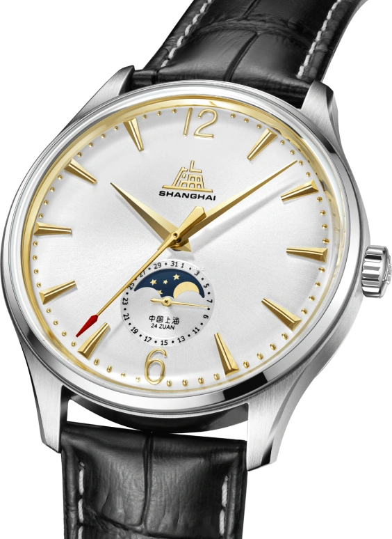 Shanghai,Originate 39mm,39mm,Stainless Steel,White,Automatic,Moonphase,Day,S5003,S5003.3901.011.18