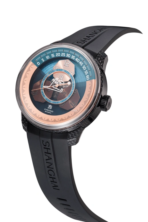 Shanghai,THE BUND 43.60mm,43.60mm,Carbon,Transparent,Blue,Automatic,40hours,In-house Caliber,22FB,22FB-F-F01-BLBK