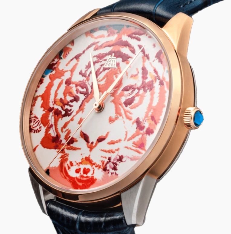 Shanghai,THE BUND 40mm,40mm,Stainless Steel,Orange Red,Red,Automatic,Sapphire,Round,22LM,22LM-T-ST18-GDBL