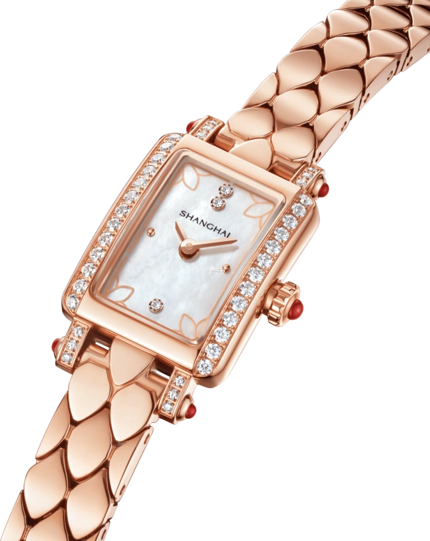 Shanghai,Moderne 18x22mm,18x22mm,Stainless Steel,Silver White,Quartz,In-house Caliber,Sapphire,Glass,S2602,S2602.0011.105.19