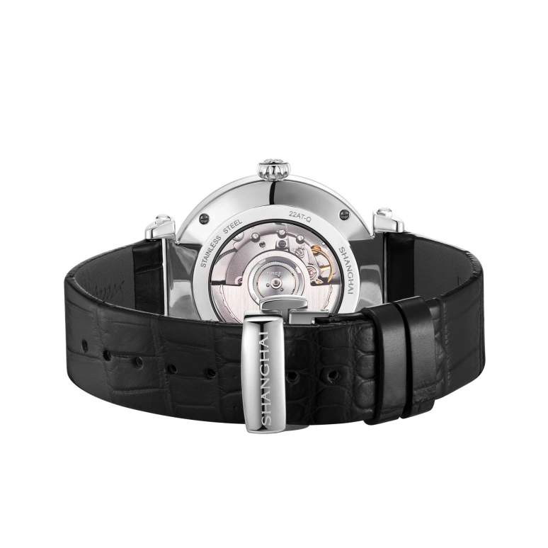 Shanghai,Artistic 41mm,41mm,Stainless Steel,Green,Cyan,Automatic,Sapphire,Crystal Glass,Round,22AT,22AT-Q-SW30-EMBK