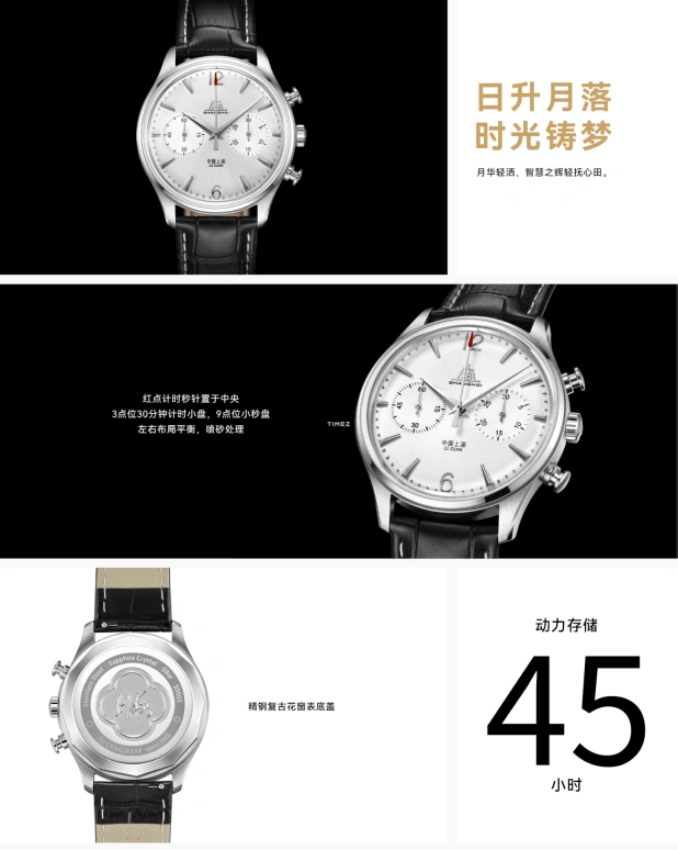 Shanghai,Originate 39mm,39mm,Stainless Steel,Grey,Handwound,Chronograph,45hours,S5003,S5003.3801.011.08