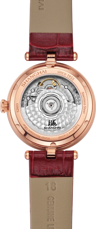 Shanghai,Moderne 36mm,36mm,Stainless Steel,Red,White,Automatic,42hours,In-house Caliber,S2603,S2603.1414.061.09