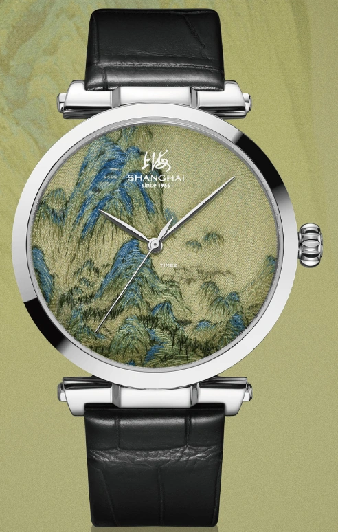 Shanghai,Artistic 41mm,41mm,Stainless Steel,Green,Cyan,Automatic,Sapphire,Crystal Glass,Round,22AT,22AT-Q-SW30-EMBK