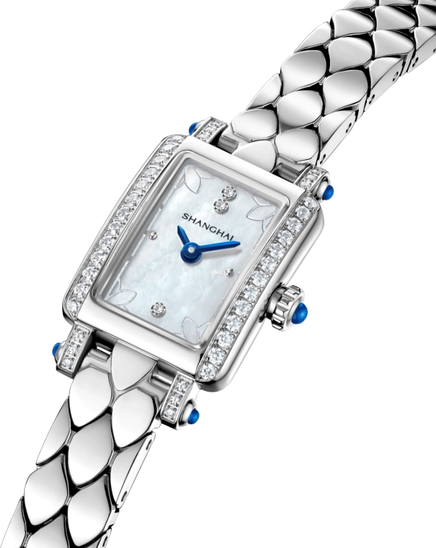 Shanghai,Moderne 18x22mm,18x22mm,Stainless Steel,Silver White,Quartz,In-house Caliber,Sapphire,Glass,S2602,S2602.0011.064.19