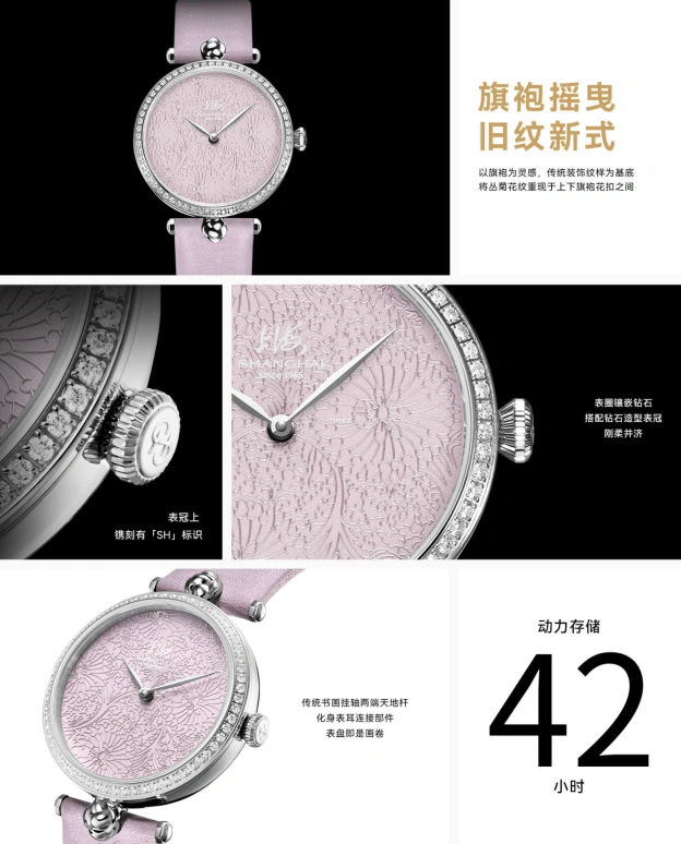 Shanghai,Moderne 36mm,36mm,Stainless Steel,Pink,Automatic,42hours,In-house Caliber,22MT,22MT-Q-ST18-PKGY