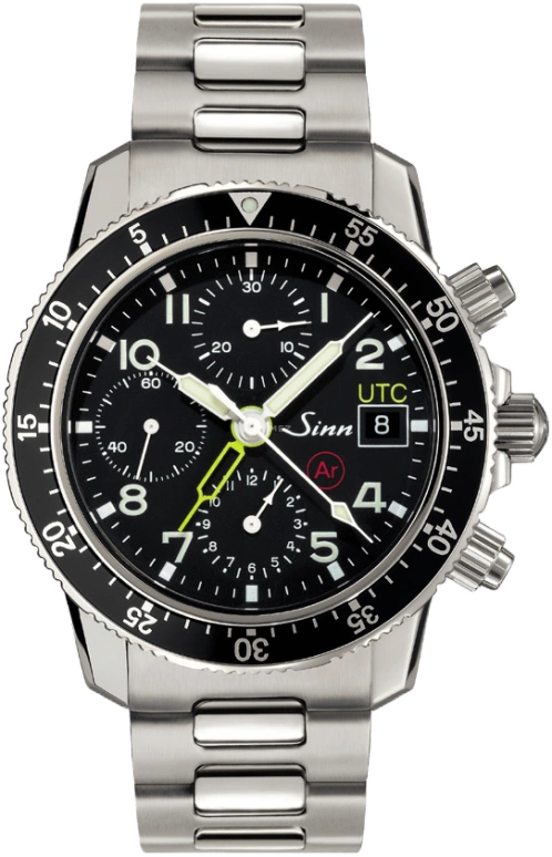 Sinn,Instrument Chronographs 41mm,41mm,Stainless Steel,Black,Automatic,Chronograph,Date,103 ST SA AR UTC