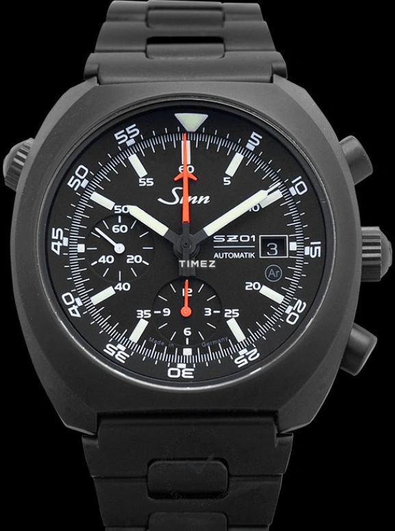 Sinn,Instrument Chronographs 44mm,44mm,Stainless Steel,Black,Automatic,Chronograph,Day,140,140.030