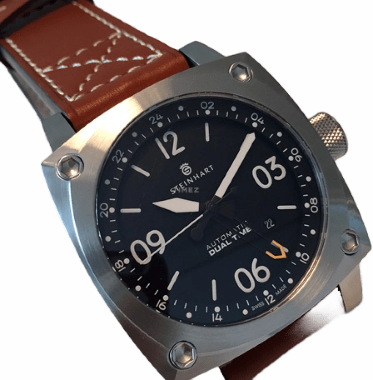 Steinhart,Aviation 44mm,44mm,Stainless Steel,Black,Automatic,Chronograph,Date,World Time,A0703