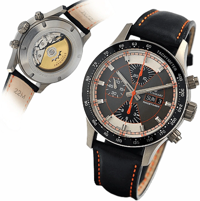 Steinhart,Racing 44mm,44mm,Titanium,Stainless Steel,Black,Automatic,Chronograph,Date,Day,C0417