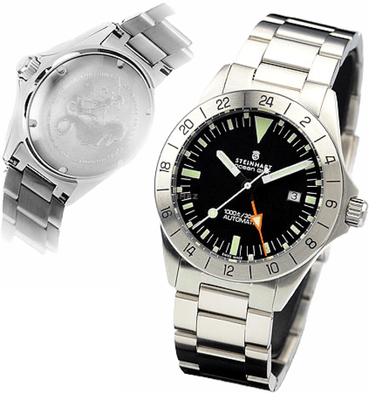 Steinhart,Diver 42mm,42mm,Stainless Steel,Black,Automatic,Day,Dule Time,T0211