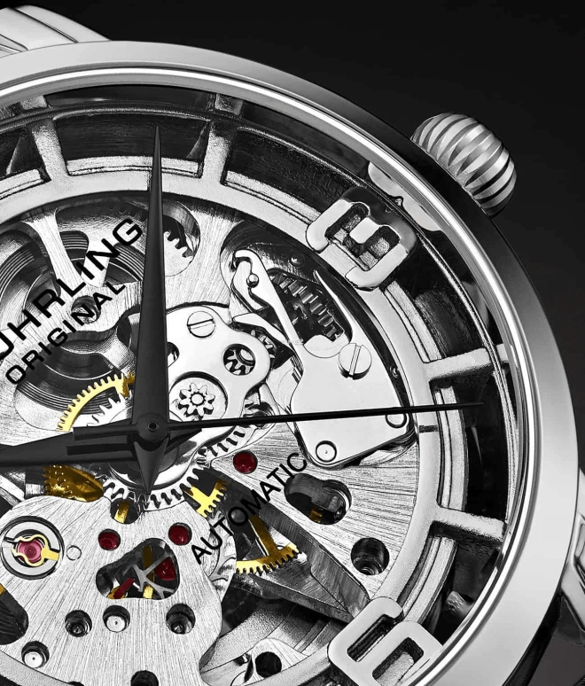 Stuhrling,Legacy 40mm,40mm,Stainless Steel,Silver,Automatic,Hardlex,Round,3982,3982.4