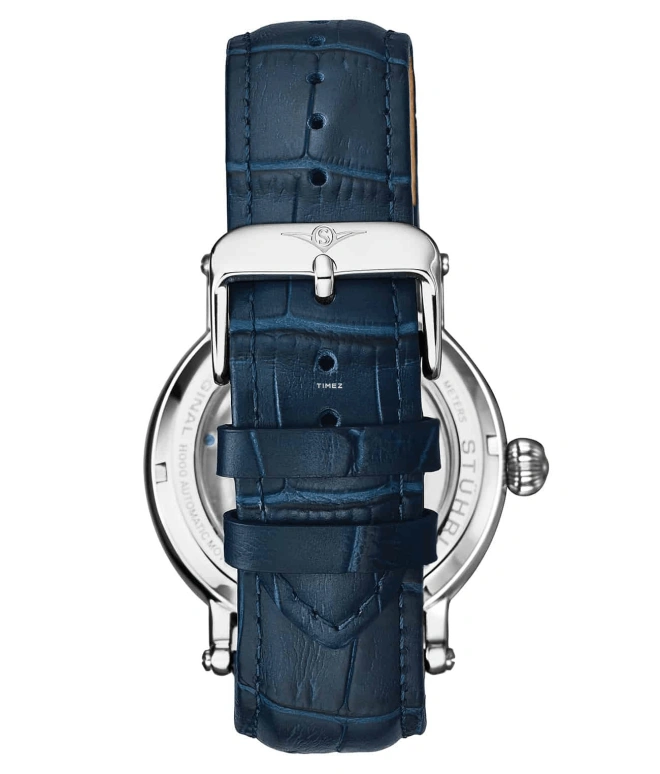 Stuhrling,Legacy 43mm,43mm,Stainless Steel,Blue,Silver,Automatic,Dule Time,Day / Night Indication,4000,4000.3