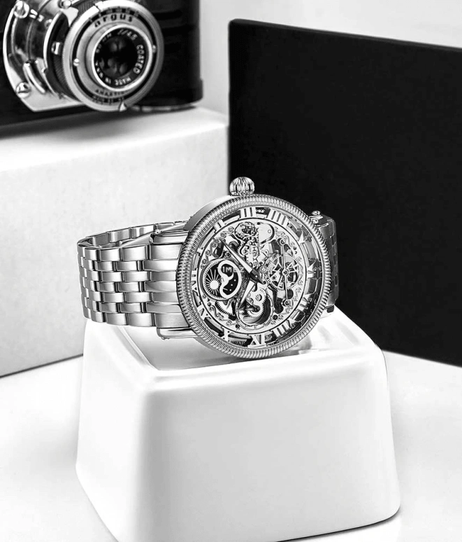 Stuhrling,Legacy 48mm,48mm,Stainless Steel,Silver,Automatic,Dule Time,Day / Night Indication,3922,3922.1