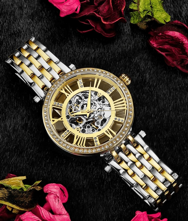 Stuhrling,Legacy 38mm,38mm,Stainless Steel,Gold,Automatic,Hardlex,Round,3944,3944.2