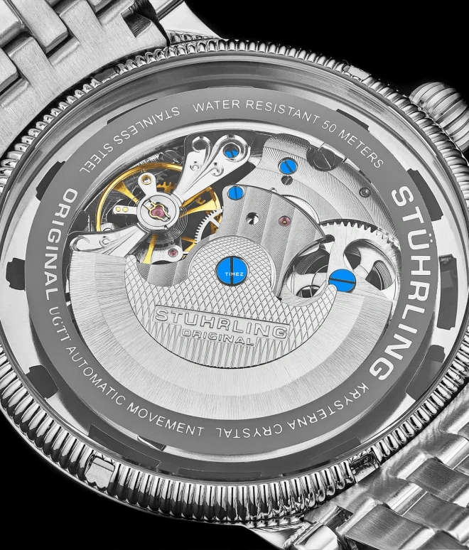 Stuhrling,Legacy 48mm,48mm,Stainless Steel,Silver,Automatic,Dule Time,Day / Night Indication,3922,3922.1