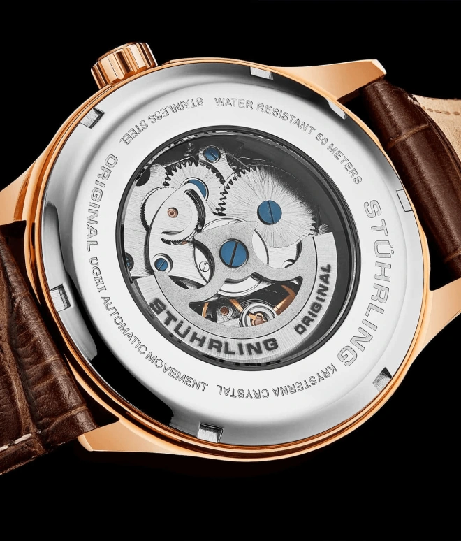 Stuhrling,Legacy 42mm,42mm,Stainless Steel,White,Silver,Automatic,Hardlex,Round,3947,3947.5