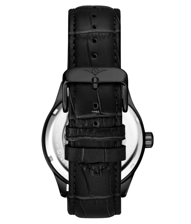 Stuhrling,Legacy 42mm,42mm,Red Gold,Stainless Steel,Black,Silver,Automatic,Hardlex,Round,3947,3947.4