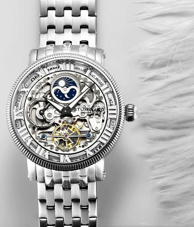 Stuhrling,Legacy 48mm,48mm,Stainless Steel,Silver,Automatic,Dule Time,Day / Night Indication,3922,3922.1