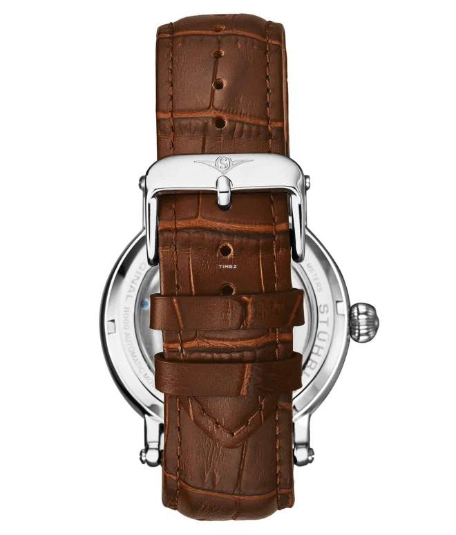 Stuhrling,Legacy 43mm,43mm,Stainless Steel,Brown,Silver,Automatic,Dule Time,Day / Night Indication,4000,4000.4