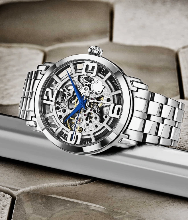 Stuhrling,Legacy 42mm,42mm,Stainless Steel,Silver,Automatic,Hardlex,Round,3964,3964.1