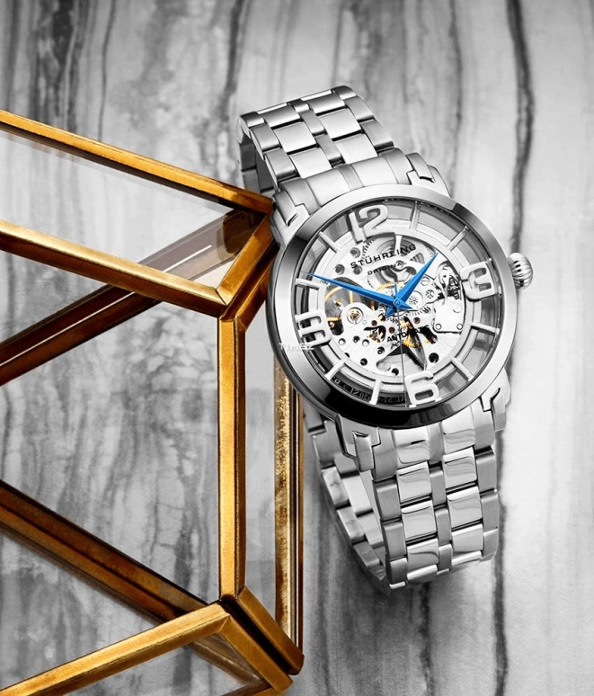 Stuhrling,Legacy 42mm,42mm,Stainless Steel,Silver,Automatic,Hardlex,Round,3964,3964.1