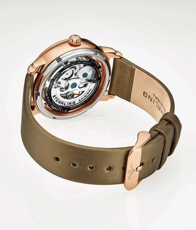 Stuhrling,Legacy 40mm,40mm,Stainless Steel,Silver,Rose Gold,Automatic,Hardlex,Round,3982,3982.6
