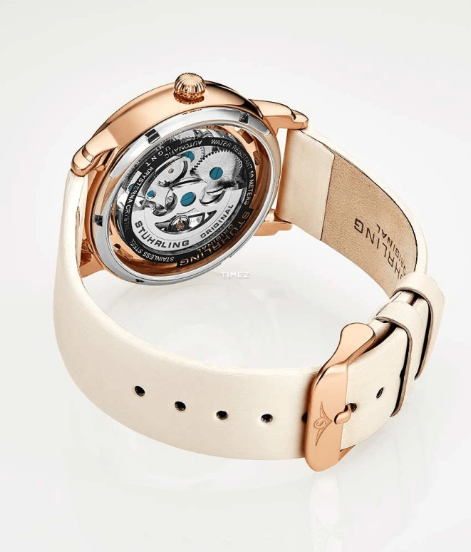 Stuhrling,Legacy 40mm,40mm,Stainless Steel,Silver,Rose Gold,Automatic,Hardlex,Round,3982,3982.5