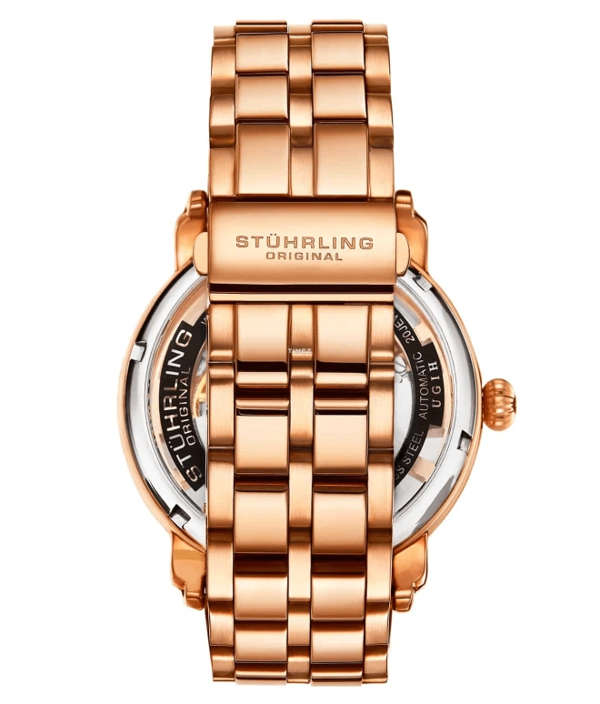 Stuhrling,Legacy 42mm,42mm,Stainless Steel,Rose Gold,Silver,Automatic,Hardlex,Round,3964,3964.3
