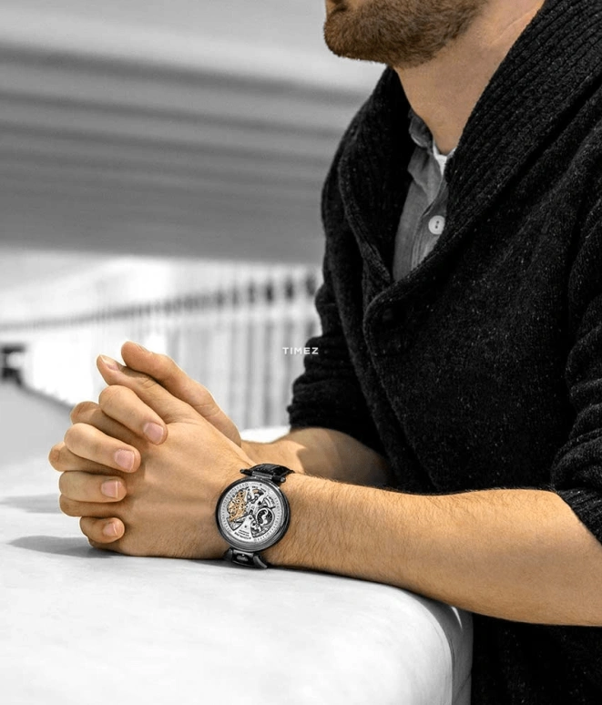 Stuhrling,Legacy 46mm,46mm,Stainless Steel,Silver,Automatic,Dule Time,Day / Night Indication,3920,3920.4