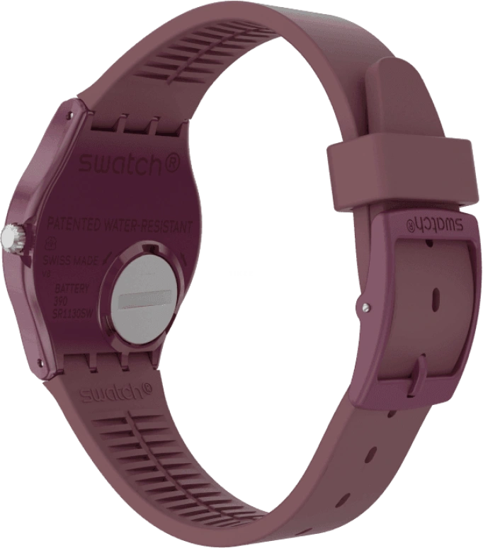 Swatch,Originals 34mm,34mm,Plastic,Purple Red,Closed,GR405