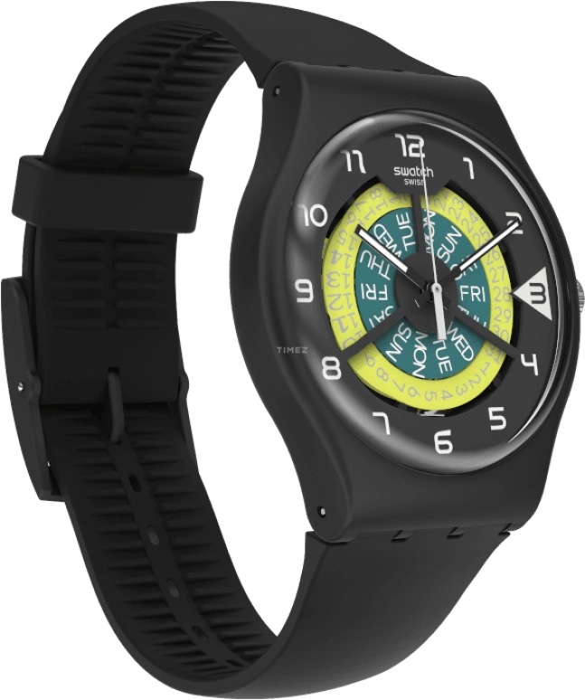 Swatch,Originals 41mm,41mm,Plastic,Black,Sapphire,Crystal Glass,Closed,SUOB732