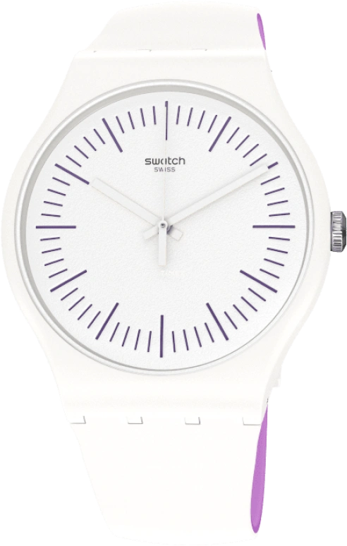 Swatch,Originals 41mm,41mm,Plastic,White,Sapphire,Crystal Glass,SUOW173
