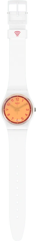 Swatch,Originals 34mm,34mm,Plastic,Orange,Quartz,Tonneau,White,SVHW102,SVHW102-5300